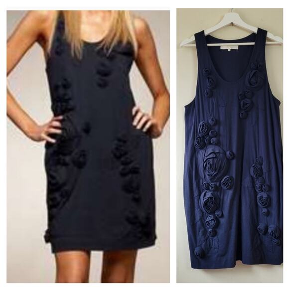 3.1 Phillip Lim x Koi Suwannagate 4D Roses tank Dress Navy Large - Picture 1 of 8